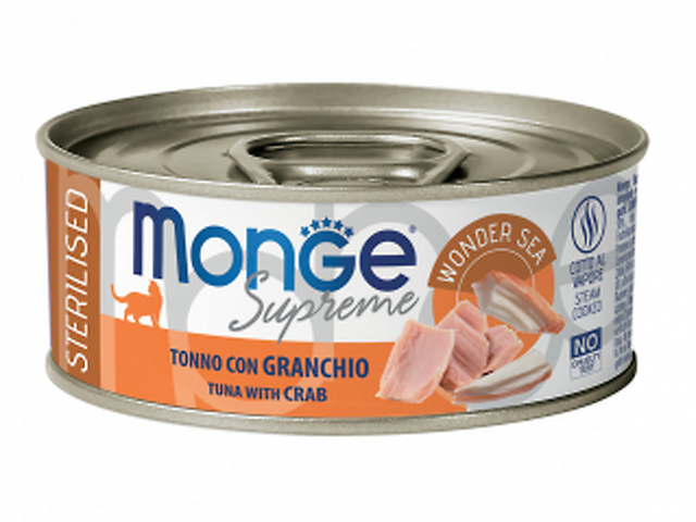 Monge Supreme Sterilised Cat, тунець з крабом 80 гр.