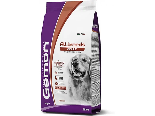 Gemon Dog Adult All Breeds Lamb ягня, для дорослих собак усіх порід