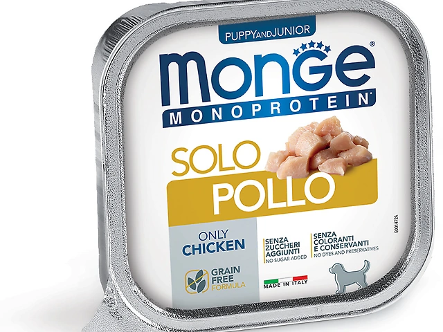 MONGE DOG WET Puppy and Junior Monoprotein Solo Chicken паштет, курка 150гр