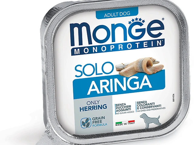 MONGE DOG WET Monoprotein Solo Herring паштет, оселедець 150гр