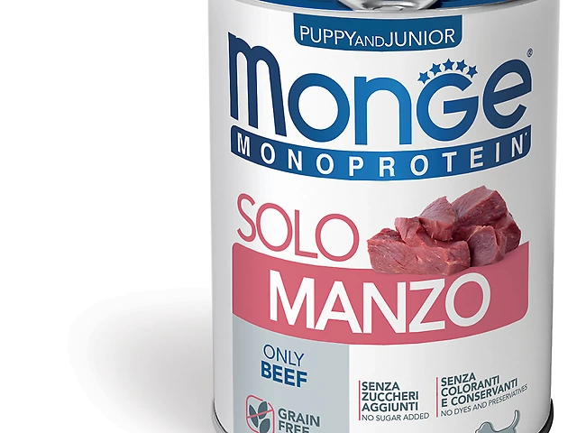 MONGE DOG WET Puppy and Junior Monoprotein Solo Beef яловичина, паштет 400гр