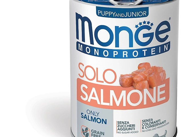 MONGE DOG WET Puppy and Junior Monoprotein Solo Salmon лосось, паштет 400гр