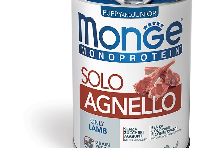 MONGE DOG WET Puppy and Junior Monoprotein Solo Lamb ягня, паштет 400гр