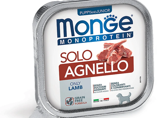MONGE DOG Puppy and Junior WET Monoprotein Solo Lamb паштет, ягня 150гр
