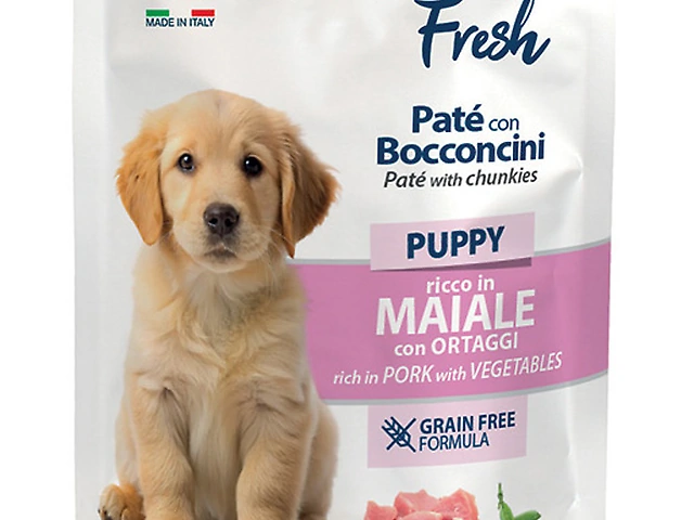 MONGE DOG WET Puppy Fresh Pork with Vegetables пауч, свинина з овочами, паштет зі шматочками 85 гр