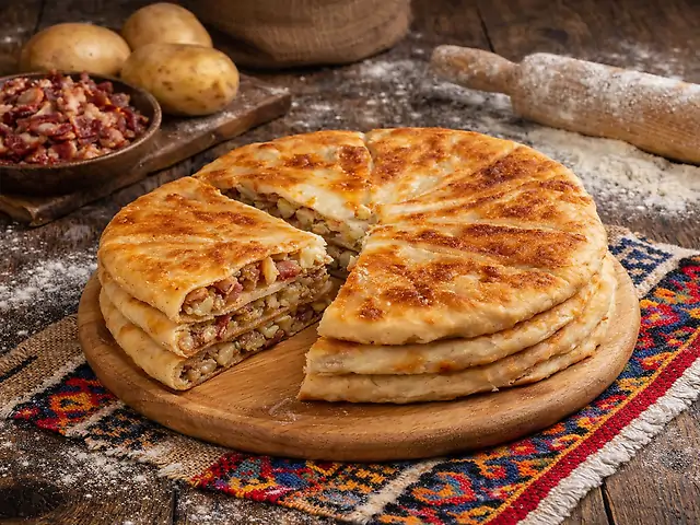 Плацинда с картофелем и беконом
