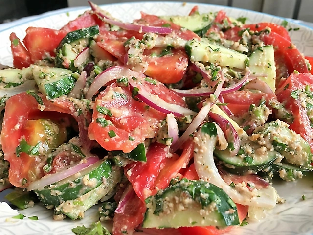 Салат по-грузински с ореховой пастой