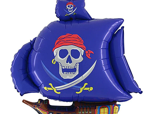 Пиратский корабль синий.