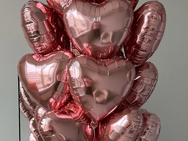 Фольговані сердечки у кольорі рожеве золото