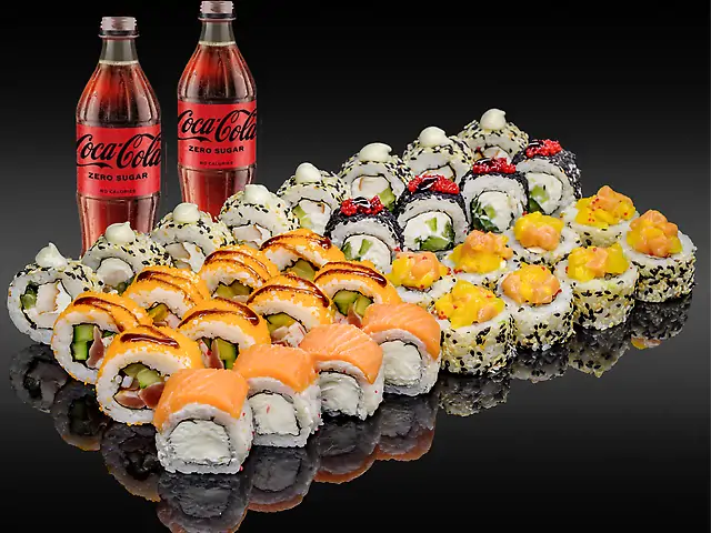 Суші бокс Березня 1 кг + 2 шт Соса-Cola zero 0,5 л