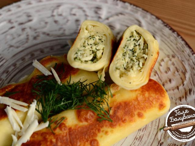 Блины с брынзой и зеленью