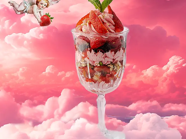 Strawberry Trifle with Strawberries