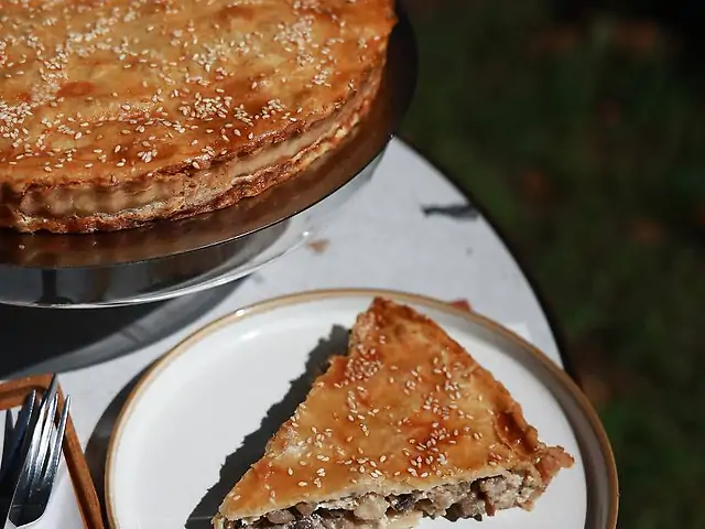 Кіш з куркою та грибами