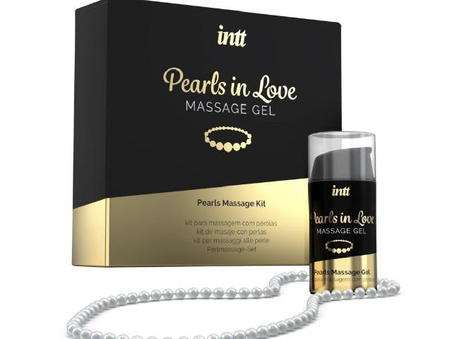 Набор для жемчужного массажа Intt Pearls in Love: ожерелье и силиконовый массажный гель