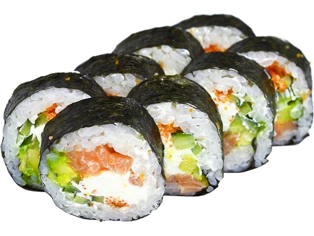 Футомакі дабл з лососем та креветкою