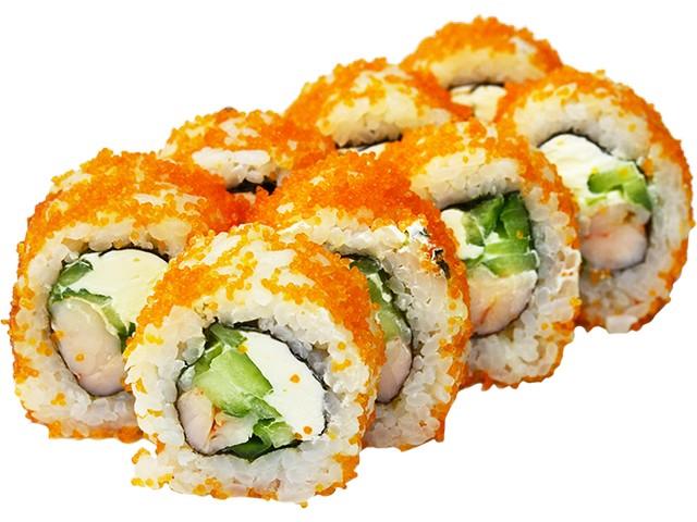 Каліфорнія в ікрі з тигровою креветкою