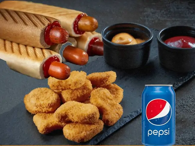 Комбо хот дог сирний з нагетсами і pepsi