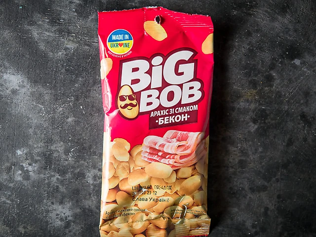 АРАХІС BIG BOB СМАЖЕНИЙ СОЛОНИЙ ЗІ СМАКОМ БЕКОН, 60Г