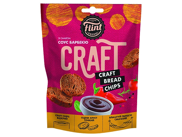 Грінки житньо-пшеничні Flint Craft Grenki "Соус Барбекю" 80г