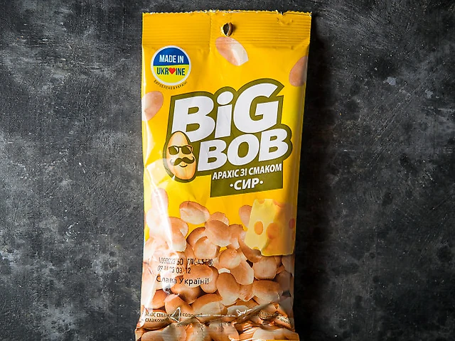 АРАХІС BIG BOB СМАЖЕНИЙ СОЛОНИЙ ЗІ СМАКОМ СИР, 60Г