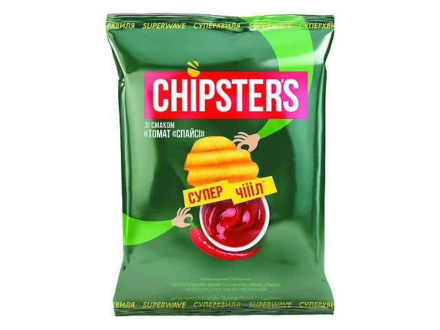 Чипси рифлені CHIPSTER'S "Томат Спайсі", 95/100г