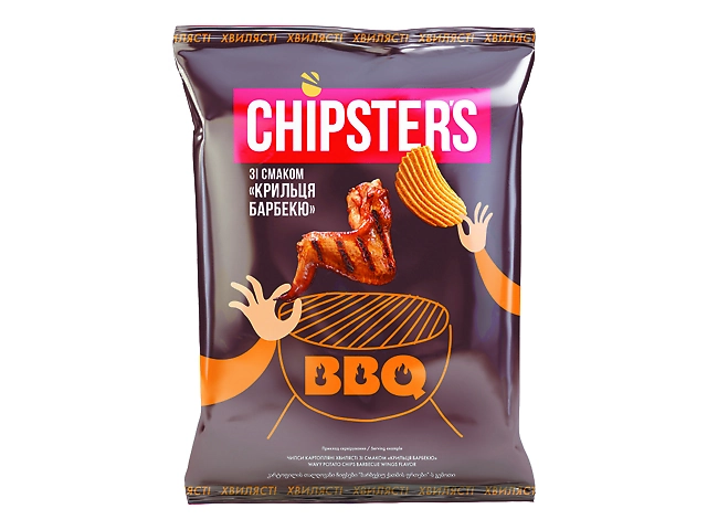 Чипси рифлені  CHIPSTER'S "Крильця BBQ", 95г