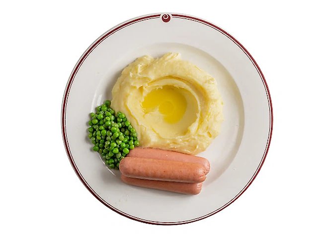 Сосиски з горошком + гарнір