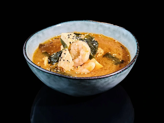 Miso soup with shrimp