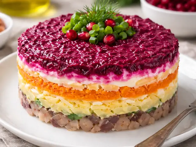 Оселедець під шубою з домашнім майонезом