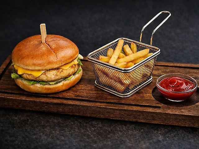 Бургер з курячою котлетою