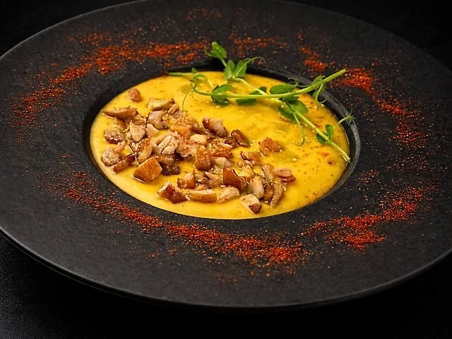 Гороховий крем-суп із копченою куркою