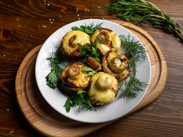 Печериці з сулугуні