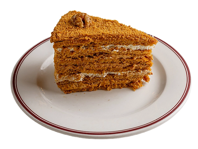 Медовик з волоськими горіхами