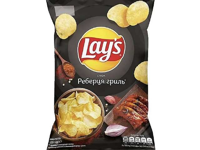 Чіпси Lays 120гр смак Реберця гриль