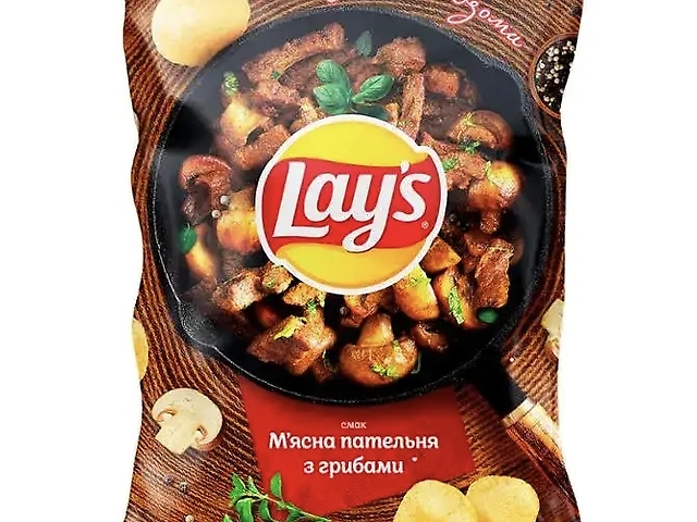 Чіпси Lays 120гр смак М'ясна пательня з грибами