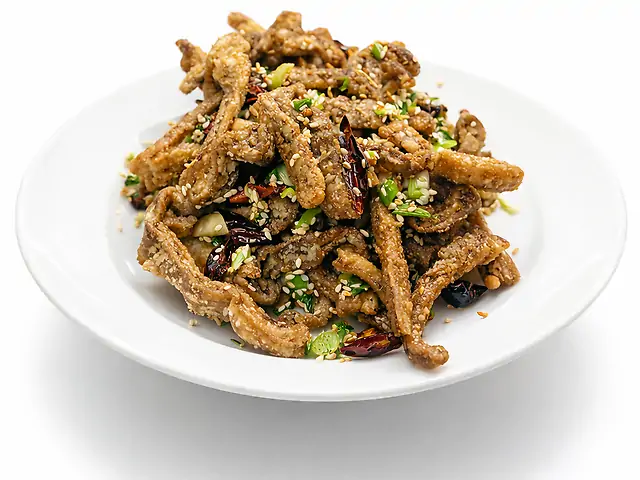 31 Смажений свинячий шлунок з червоним перцем