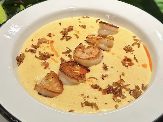 Сирний крем-суп з креветками