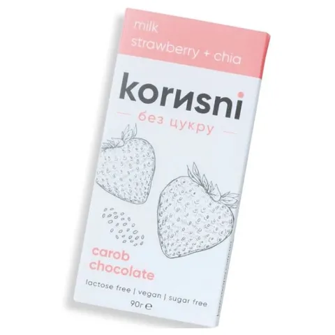 Шоколад Korиsni мол. Полуниця Чіа 90г (44035)