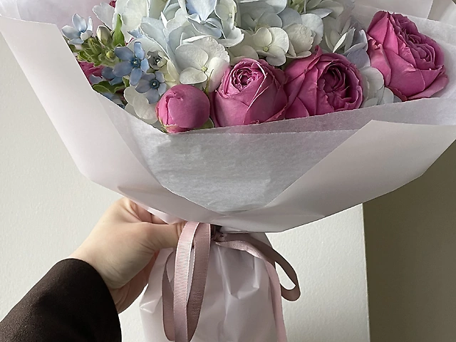 Мікс з блакитною гортензією