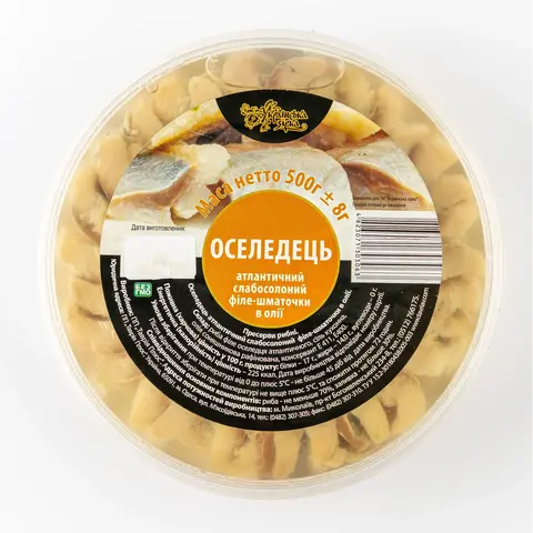 Оселедець філе-шматочки в олії "Украінська зірка" 500 г.