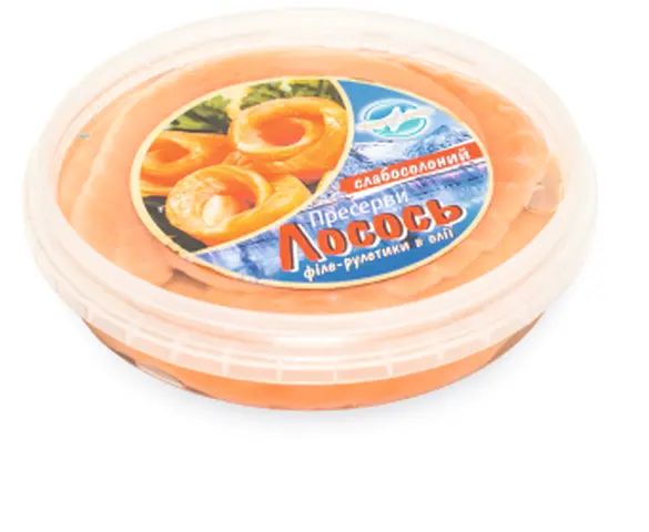 Лосось філе рулетики с/с в олії "Fish Planet" 180 г.