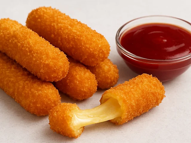 Великі сирні палички в сухарях панко