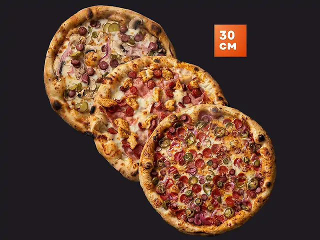 КОМБО ПІКАНТНЕ (ЧіліБум, Мисливська, Пепероні по 30см)