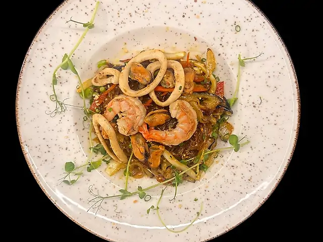 Локшина Мієн скляна бобова локшина з морепродуктами