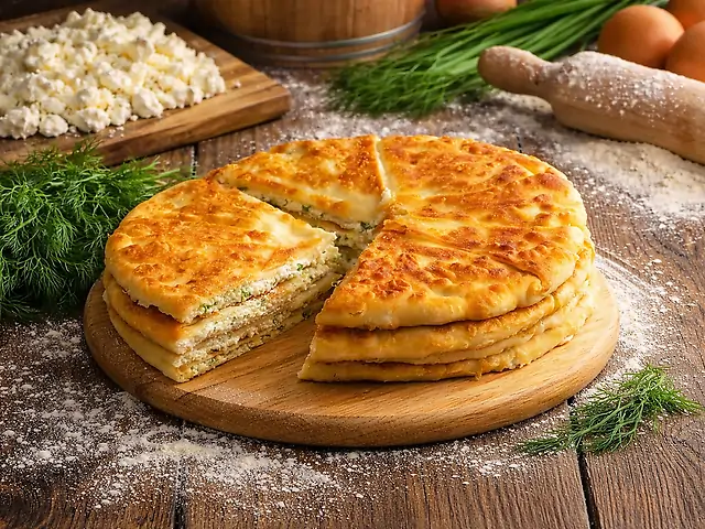 Плацинда с творогом и зеленью