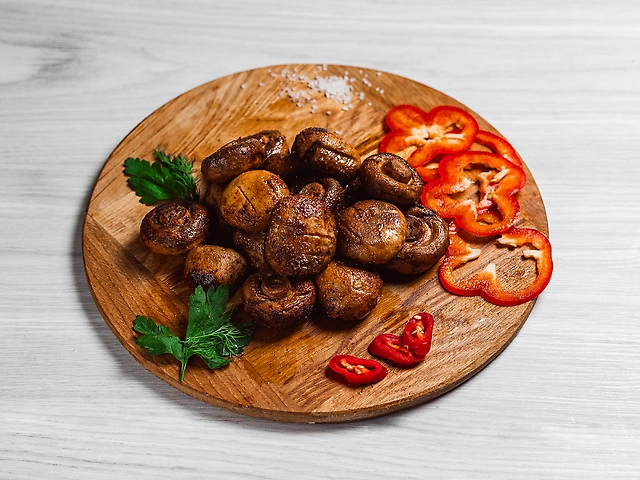 Печериці на мангалі