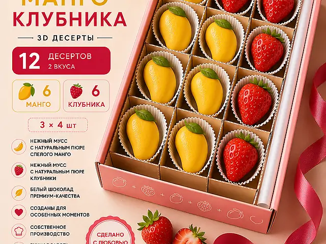 Ассорти манго-клубника
