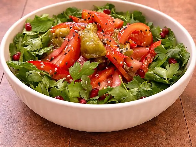 Салат Лазат з хрусткими баклажанами