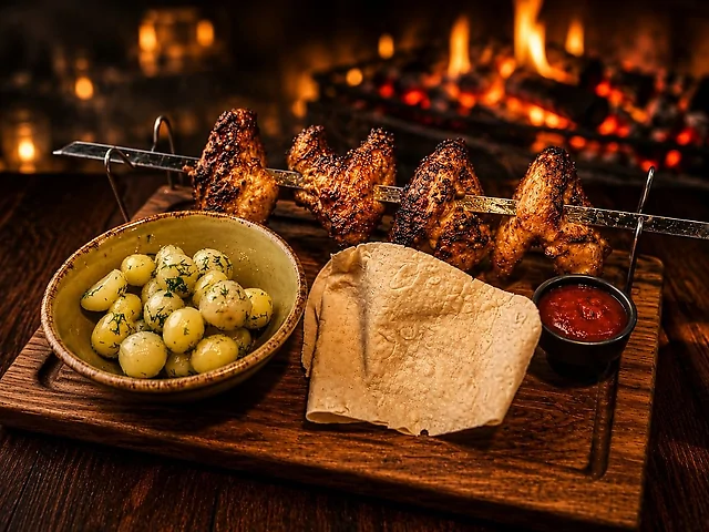 ШАШЛИК - ШАМПУР рум'яні крильця BBQ та молода картопля