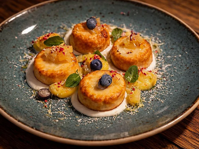 Сирники з мармеладом із айви та груші